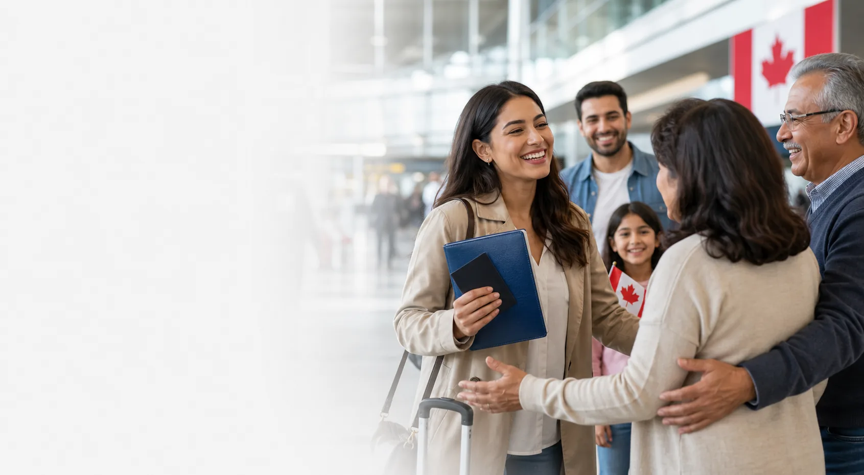 Traveler arriving in Canada for a visitor visa family visit